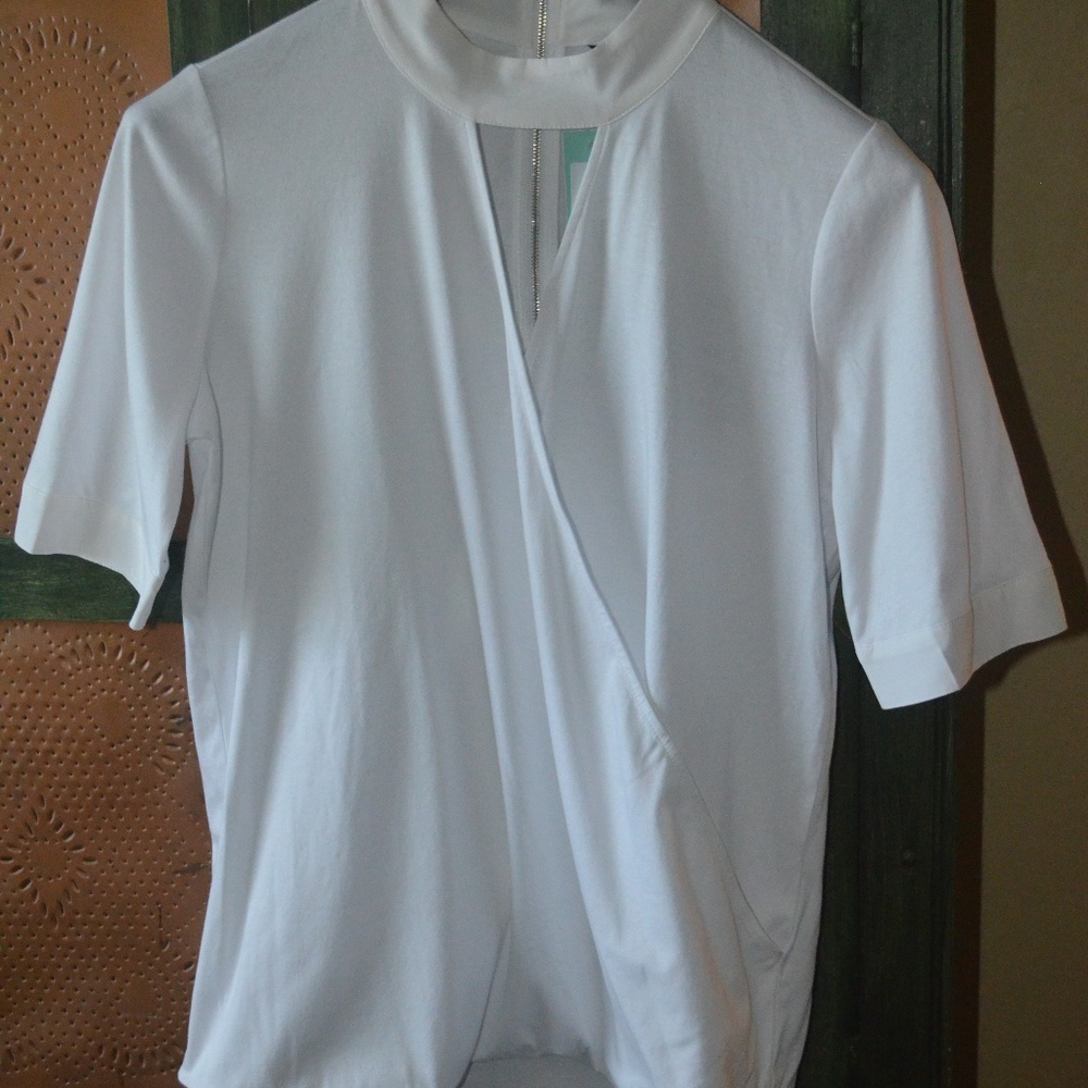 Goldray Kawa Surplice Mock Neck Knit Top